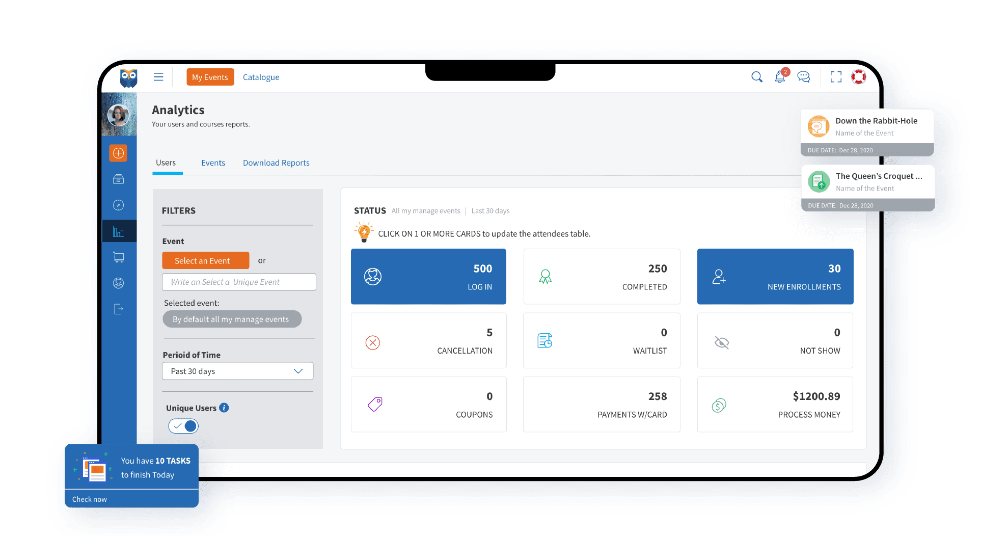 Track relevant data